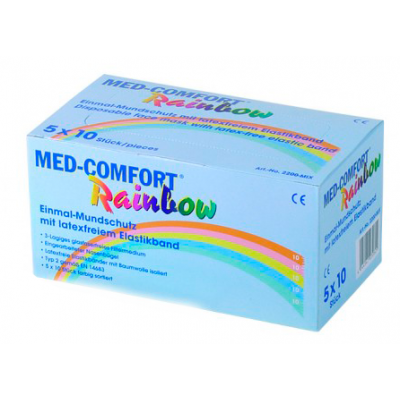 Маска защитная цветная Rainbow, Ampri МED COMFORT 02201-Mix