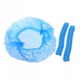 Шапочка спанбонд на одной резинке, голубая, 100 шт/упак, 21746