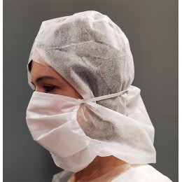 Защитная маска-балаклава одноразовая спанбонд на резинке, 10 шт., 21376