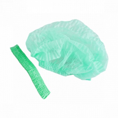 Шапочка на одной резинке из спанбонда, зеленый (100 шт.упак), 21616