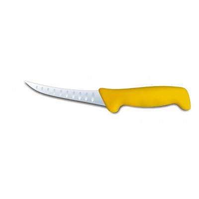 Нож разделочный с насечками Polkars №17K 125мм с желтой ручкой