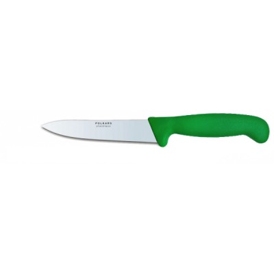 Нож кухонный Polkars №40 125мм с зеленой ручкой